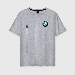 Футболка оверсайз женская BMW M PERFORMANCE БМВ, цвет: меланж