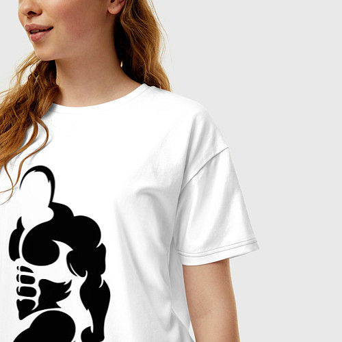 Женская футболка оверсайз Бодибилдер-культурист / Белый – фото 3