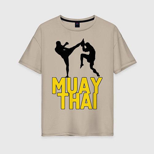 Женская футболка оверсайз Muay Thai / Миндальный – фото 1