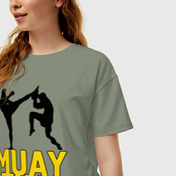 Футболка оверсайз женская Muay Thai, цвет: авокадо — фото 2