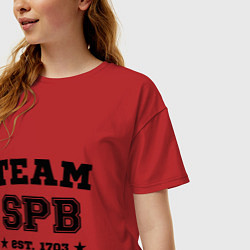 Футболка оверсайз женская Team SPB est. 1703, цвет: красный — фото 2