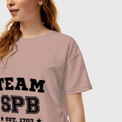 Футболка оверсайз женская Team SPB est. 1703, цвет: пыльно-розовый — фото 2