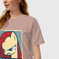 Футболка оверсайз женская MLP: Smile, цвет: пыльно-розовый — фото 2