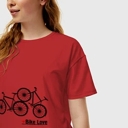 Футболка оверсайз женская Bike Love, цвет: красный — фото 2