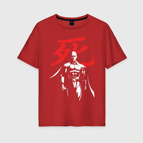 Женская футболка оверсайз Saitama Hero / Красный – фото 1
