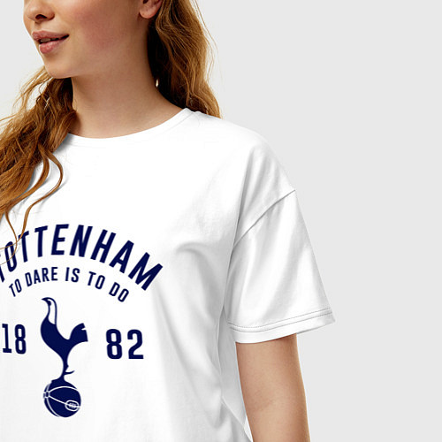 Женская футболка оверсайз FC Tottenham 1882 / Белый – фото 3