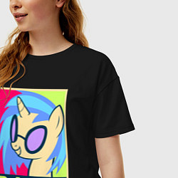 Футболка оверсайз женская DJ Pon-3 RAVE, цвет: черный — фото 2