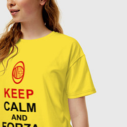 Футболка оверсайз женская Keep Calm & Forza Milan, цвет: желтый — фото 2