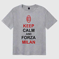 Футболка оверсайз женская Keep Calm & Forza Milan, цвет: меланж