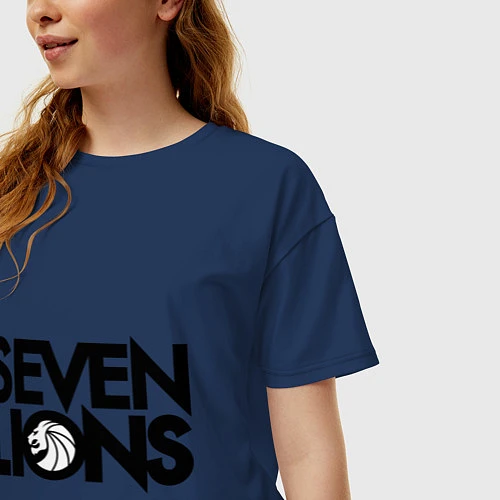 Женская футболка оверсайз 7 Lions / Тёмно-синий – фото 3
