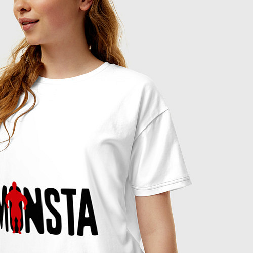 Женская футболка оверсайз Monsta / Белый – фото 3
