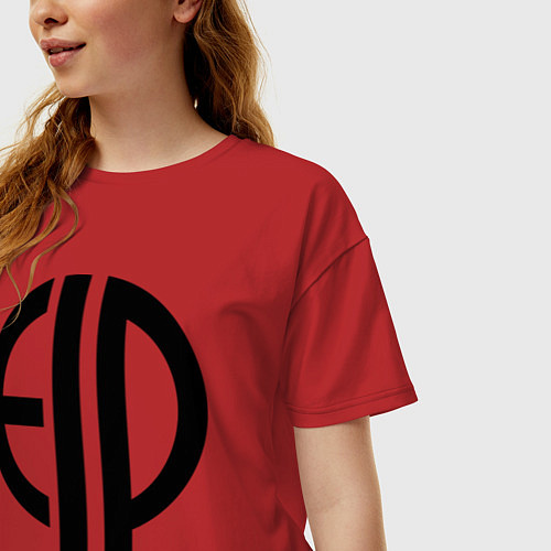 Женская футболка оверсайз E.L.P / Красный – фото 3