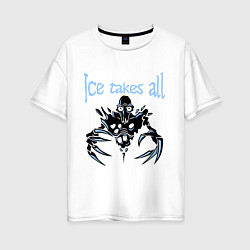 Футболка оверсайз женская Ice Takes All, цвет: белый