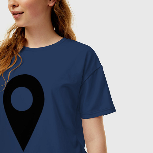 Женская футболка оверсайз I am Here / Тёмно-синий – фото 3