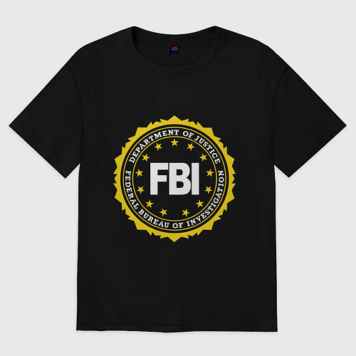 Женская футболка оверсайз FBI Departament / Черный – фото 1