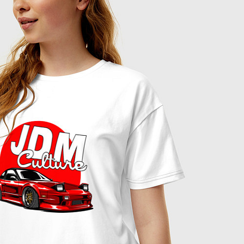 Женская футболка оверсайз JDM Culture / Белый – фото 3