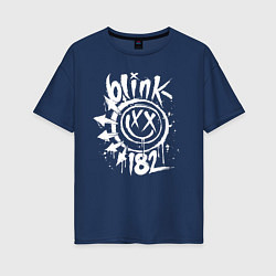 Футболка оверсайз женская Blink-182: Smile, цвет: тёмно-синий