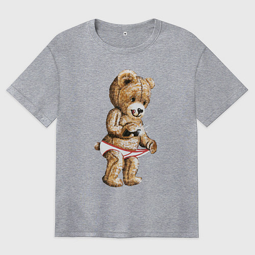 Женская футболка оверсайз Nasty Bear / Меланж – фото 1
