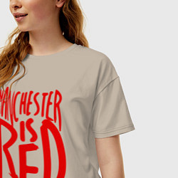 Футболка оверсайз женская Manchester is Red, цвет: миндальный — фото 2