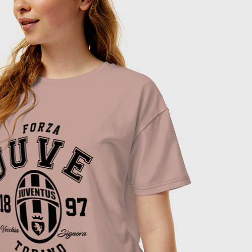 Женская футболка оверсайз Forza Juve 1897: Torino / Пыльно-розовый – фото 3