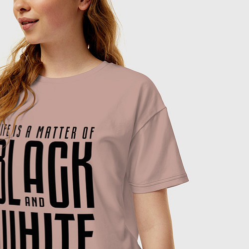 Женская футболка оверсайз Juventus: Black & White / Пыльно-розовый – фото 3