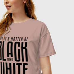 Футболка оверсайз женская Juventus: Black & White, цвет: пыльно-розовый — фото 2