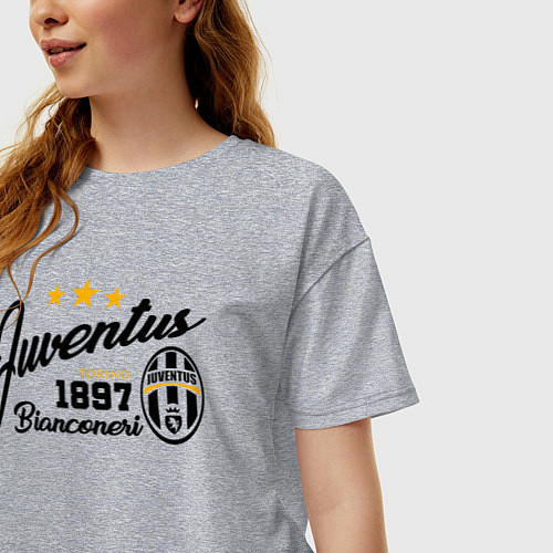 Женская футболка оверсайз Juventus 1897 / Меланж – фото 3