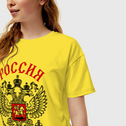 Футболка оверсайз женская Россия, цвет: желтый — фото 2