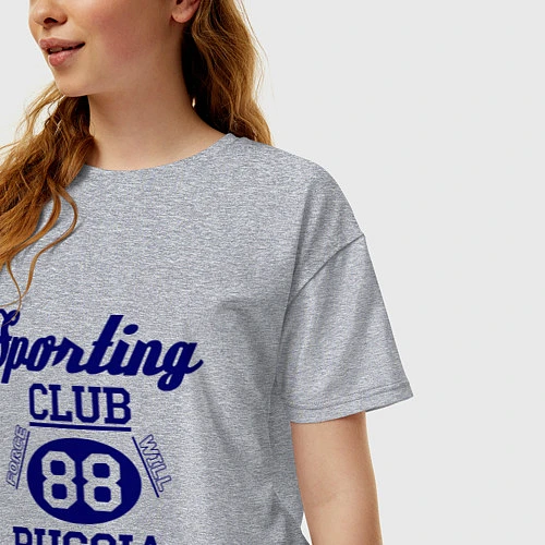 Женская футболка оверсайз Sporting club / Меланж – фото 3