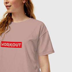 Футболка оверсайз женская Obey workout, цвет: пыльно-розовый — фото 2