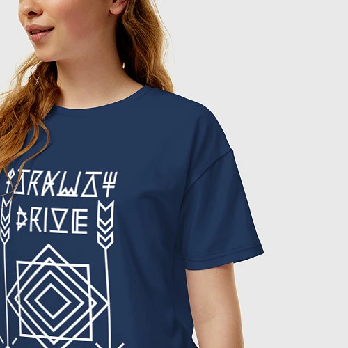 Женская футболка оверсайз Parkway Drive: 2481 / Тёмно-синий – фото 3