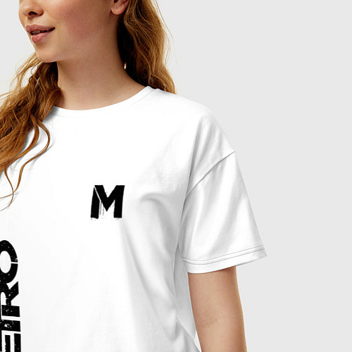 Женская футболка оверсайз METRO M / Белый – фото 3