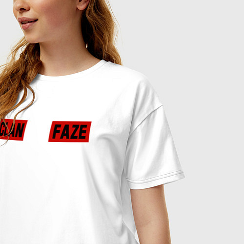 Женская футболка оверсайз FAZE CLAN / Белый – фото 3