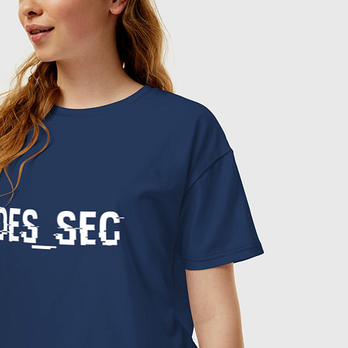 Женская футболка оверсайз DED_SEC / Тёмно-синий – фото 3