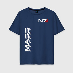 Футболка оверсайз женская MASS EFFECT N7, цвет: тёмно-синий