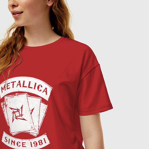 Женская футболка оверсайз Metallica Since 1981 / Красный – фото 3