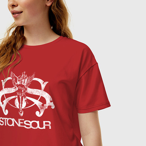 Женская футболка оверсайз Stone Sour / Красный – фото 3