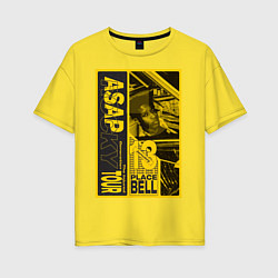 Футболка оверсайз женская ASAP Rocky: Place Bell цвета желтый — фото 1