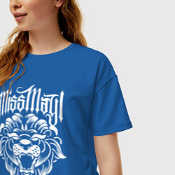 Футболка оверсайз женская Miss May I: Angry Lion цвета синий — фото 2