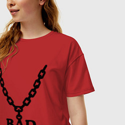 Футболка оверсайз женская Bad girl chain, цвет: красный — фото 2