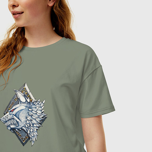 Женская футболка оверсайз Space Wolves / Авокадо – фото 3