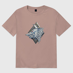 Футболка оверсайз женская Space Wolves, цвет: пыльно-розовый