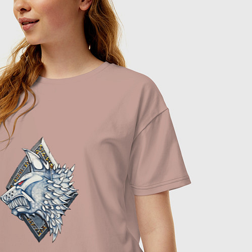 Женская футболка оверсайз Space Wolves / Пыльно-розовый – фото 3