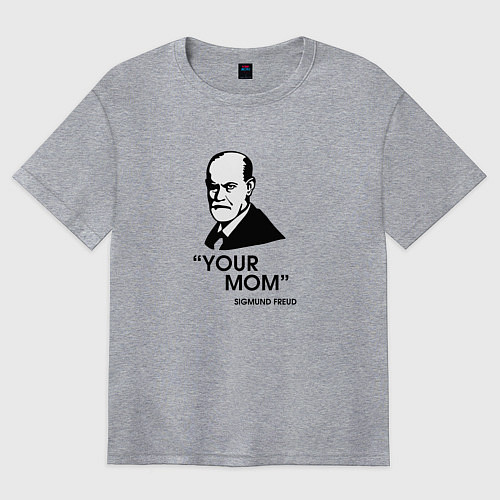 Женская футболка оверсайз Your Mom / Меланж – фото 1