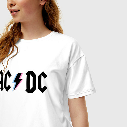 Женская футболка оверсайз AC/DC / Белый – фото 3