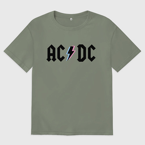 Женская футболка оверсайз AC/DC / Авокадо – фото 1