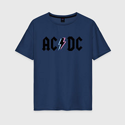 Футболка оверсайз женская AC/DC, цвет: тёмно-синий