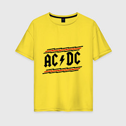 Футболка оверсайз женская AC/DC Voltage, цвет: желтый