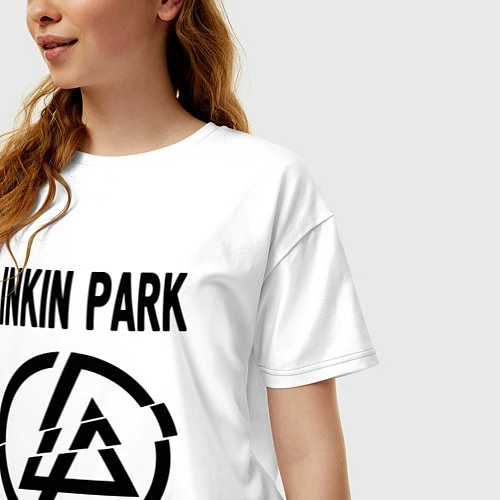 Женская футболка оверсайз Linkin Park / Белый – фото 3