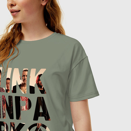 Женская футболка оверсайз Linkin Park / Авокадо – фото 3